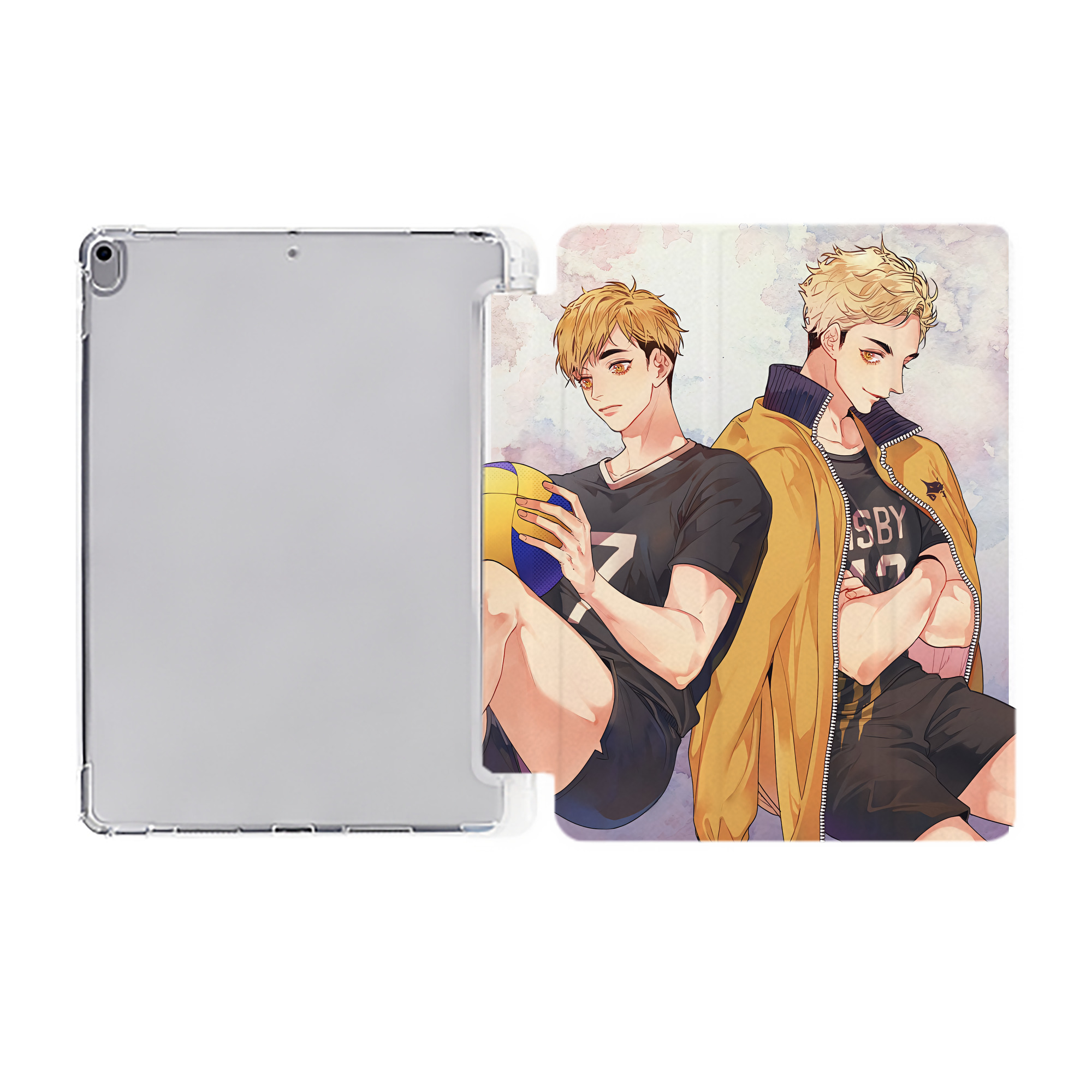 （画像用） ハイキュー!! Haikyu!! IPad ケース ペン収納付き 三つ折りスタンド PUレザー×シリコン 対応機種9.5/10.5/10.9インチ